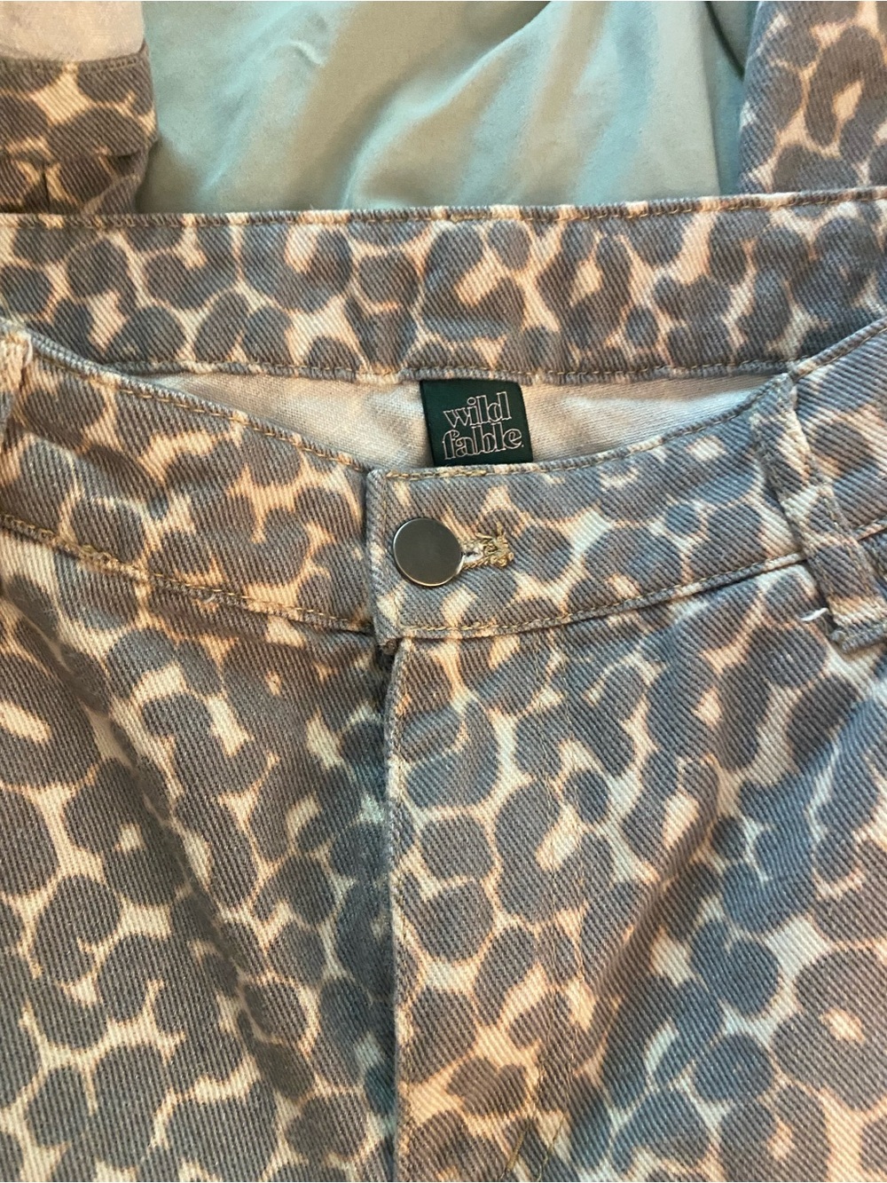 Wild Fable Taupe & Cream Leopard Print Jeans